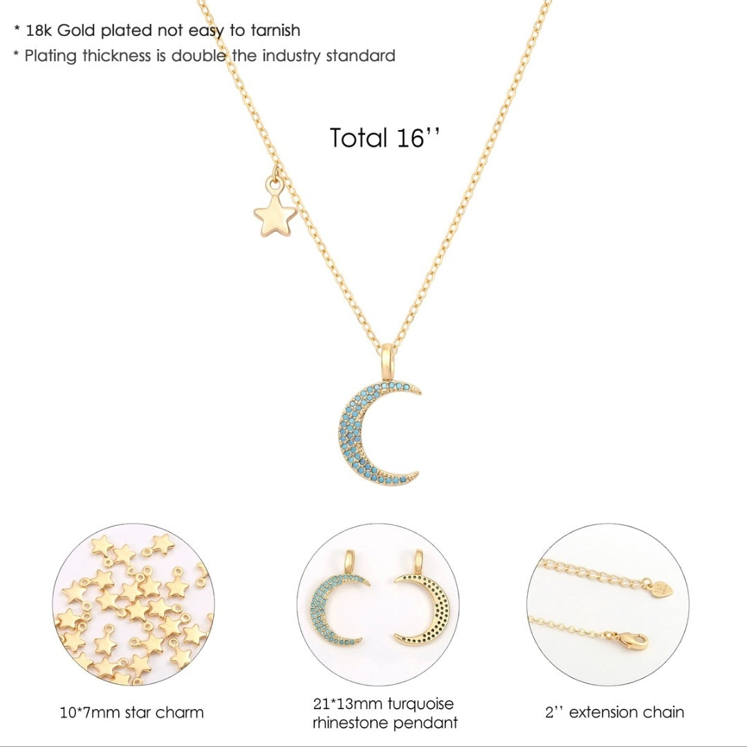 Collar con colgante de luna y estrella