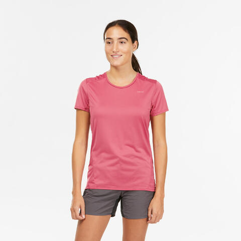 Camiseta de montaña y trekking manga corta Rosa Quechua - Talla S - Nueva