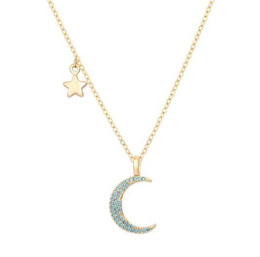Collar con colgante de luna y estrella