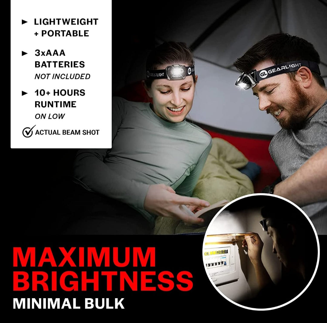 GearLight S500 - Linterna frontal LED (2 unidades) - Nuevo